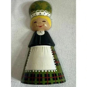Vintage wooden‎ doll, Salvo/Estonia, USSR, hand made/painted early 1979 RARE